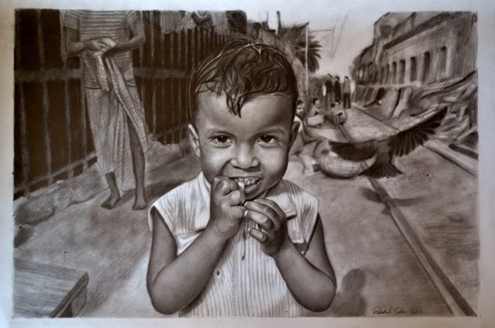 Commissioned drawing of Indian boy